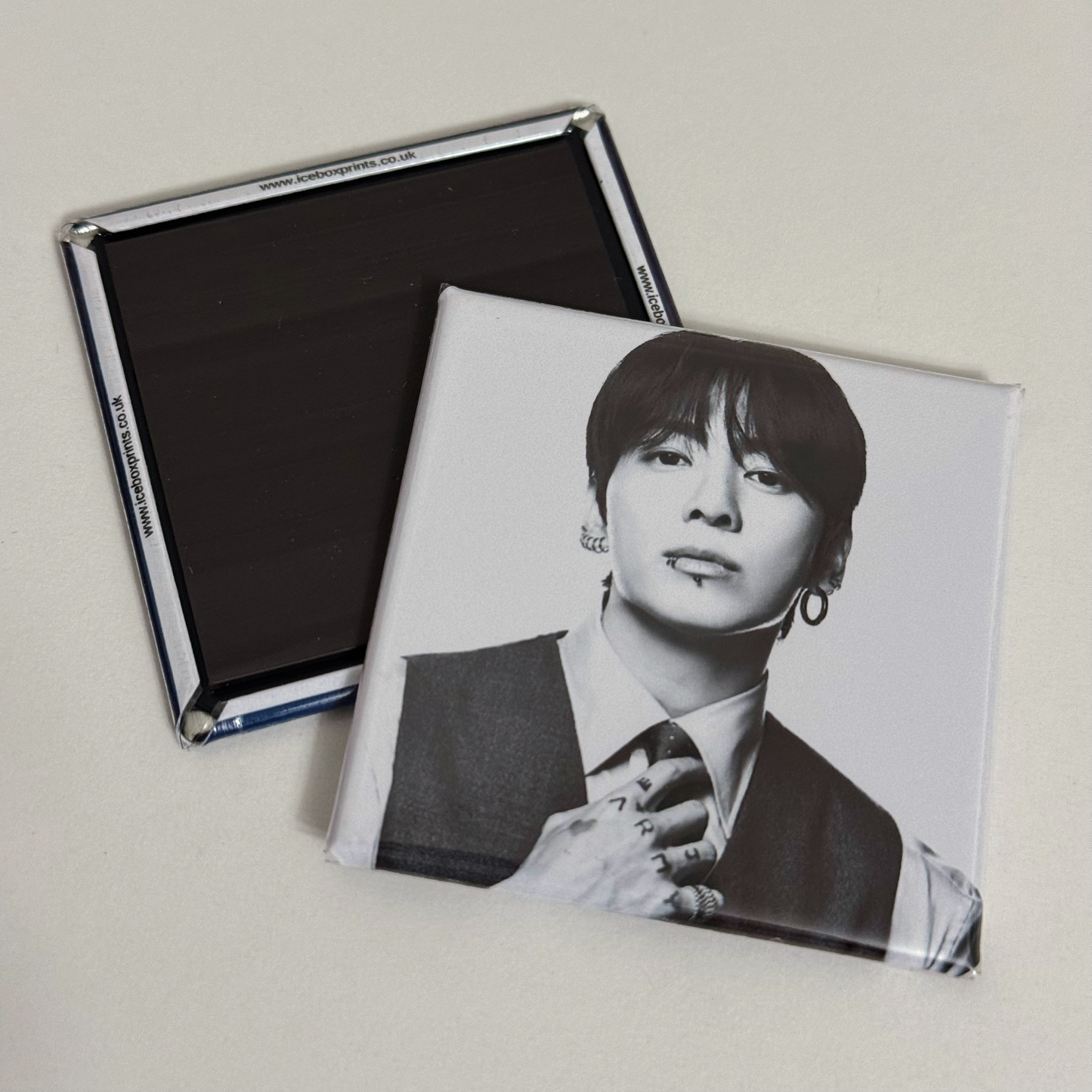 Square Magnet: BTS Jungkook in Black and White