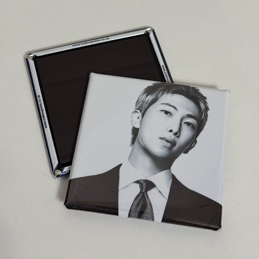 Square Magnet: BTS RM in Black and White