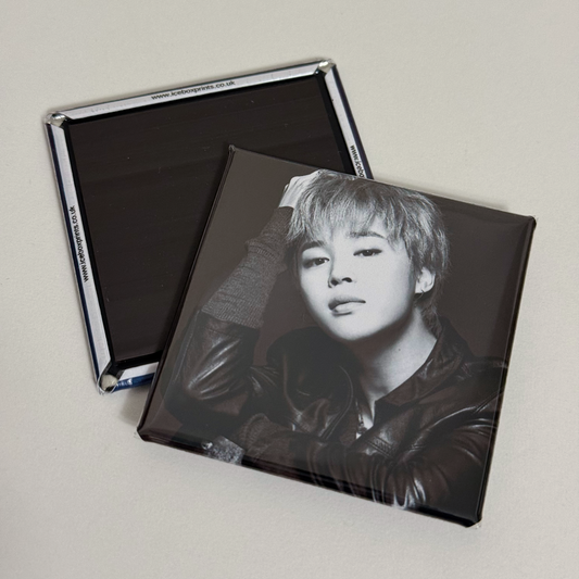 Square Magnet: BTS Jimin in Black and White