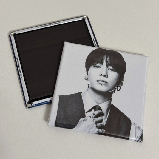 Square Magnet: BTS Jungkook in Black and White